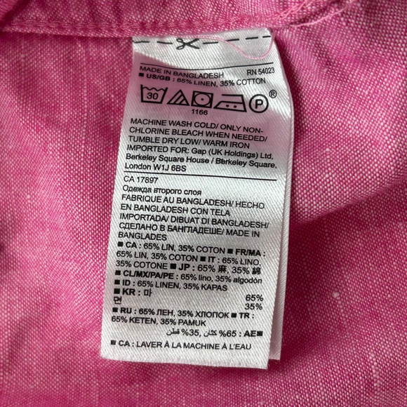 Banana Republic Pink Linen Blend Button Up Shirt XS - Picture 10 of 11
